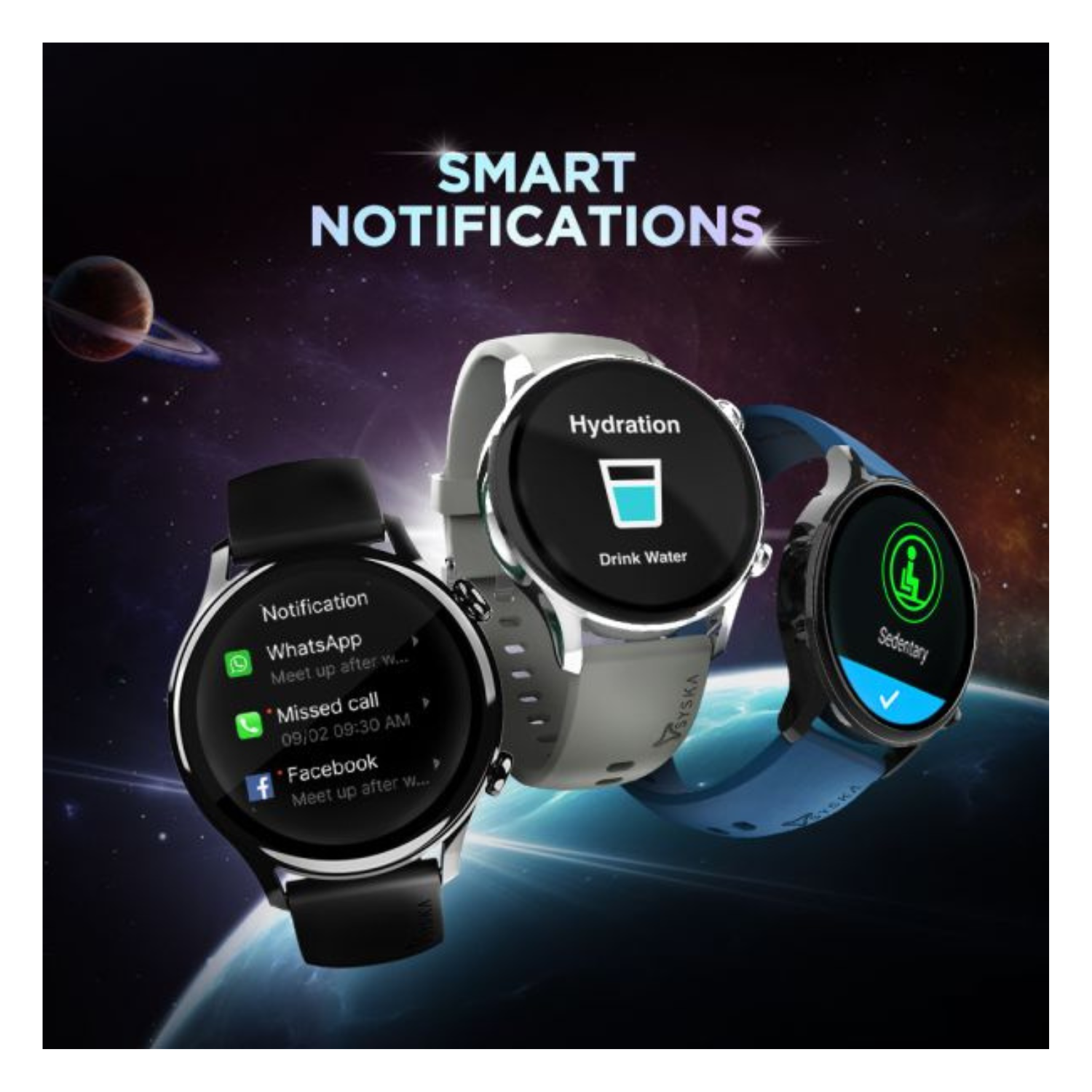 Buy Syska SW300 POLAR Smartwatch (Cloud Grey) Online at Best Price